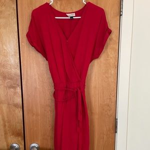 Midi red dress